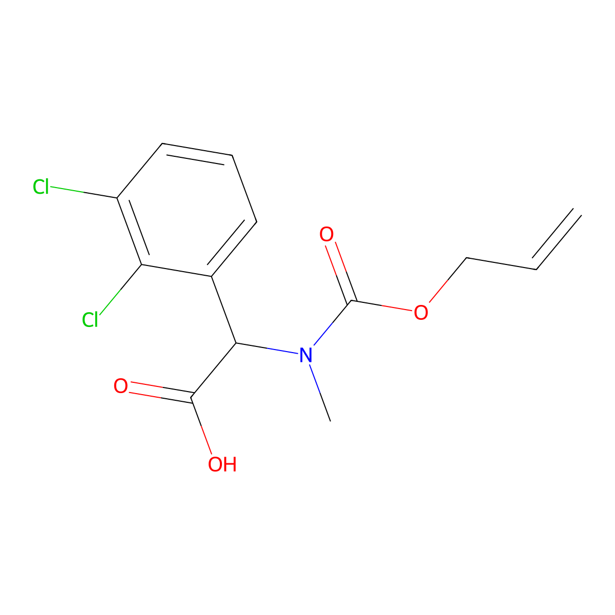 2-(2,3-Dichlorophenyl)-2-{methyl[(prop-2-en-1-yloxy)carbonyl]amino}acetic acid molecular structure, CAS 2680550-28-9