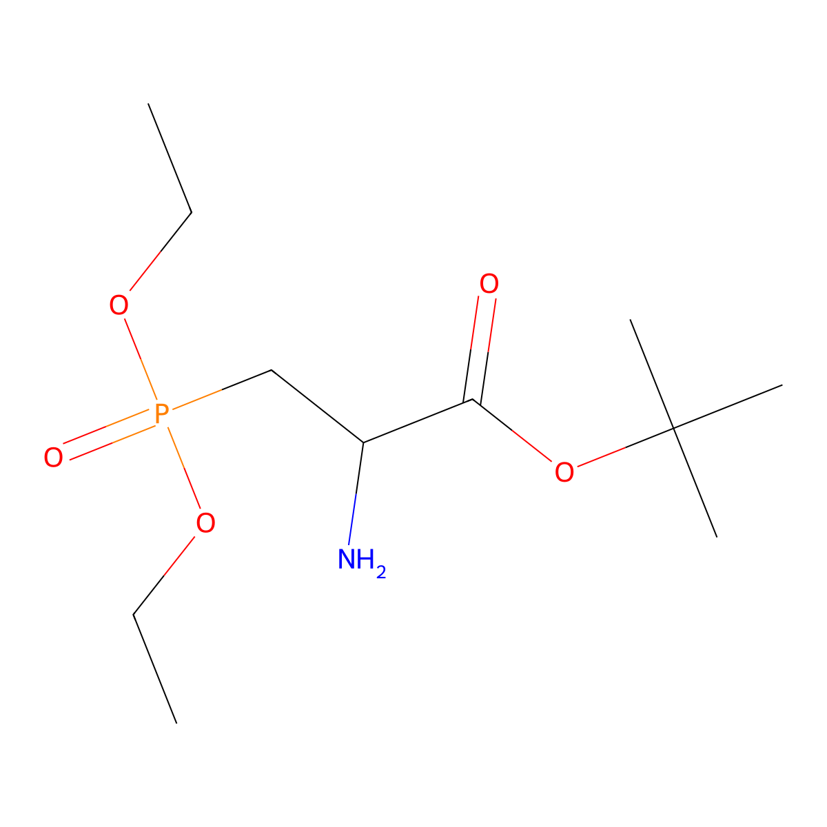 Tert-butyl 2-amino-3-(diethoxyphosphoryl)propanoate molecular structure, CAS 2680550-34-7
