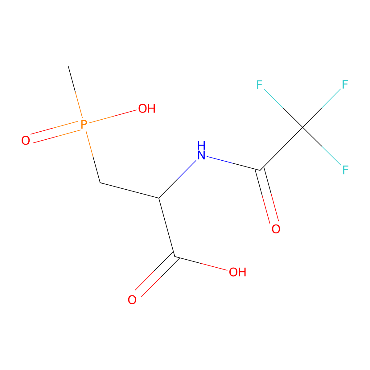 3-[Hydroxy(methyl)phosphoryl]-2-(2,2,2-trifluoroacetamido)propanoic acid molecular structure, CAS 2680550-41-6