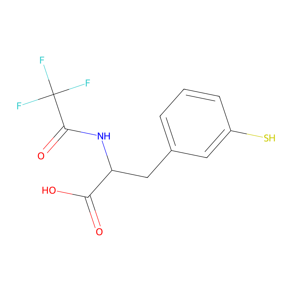 3-(3-Sulfanylphenyl)-2-(2,2,2-trifluoroacetamido)propanoic acid molecular structure, CAS 2680550-44-9