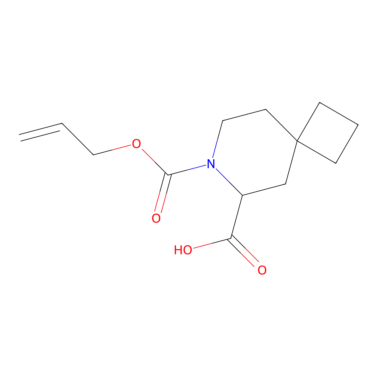 7-[(Prop-2-en-1-yloxy)carbonyl]-7-azaspiro[3.5]nonane-6-carboxylic acid molecular structure, CAS 2680550-46-1