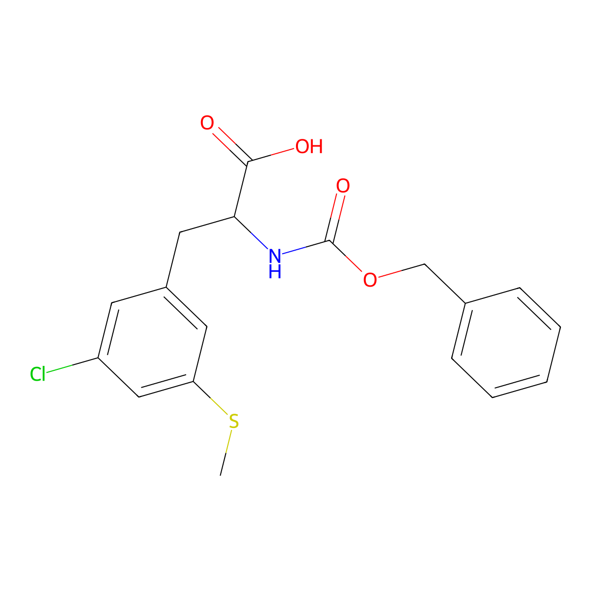 2-{[(Benzyloxy)carbonyl]amino}-3-[3-chloro-5-(methylsulfanyl)phenyl]propanoic acid molecular structure, CAS 2680550-48-3