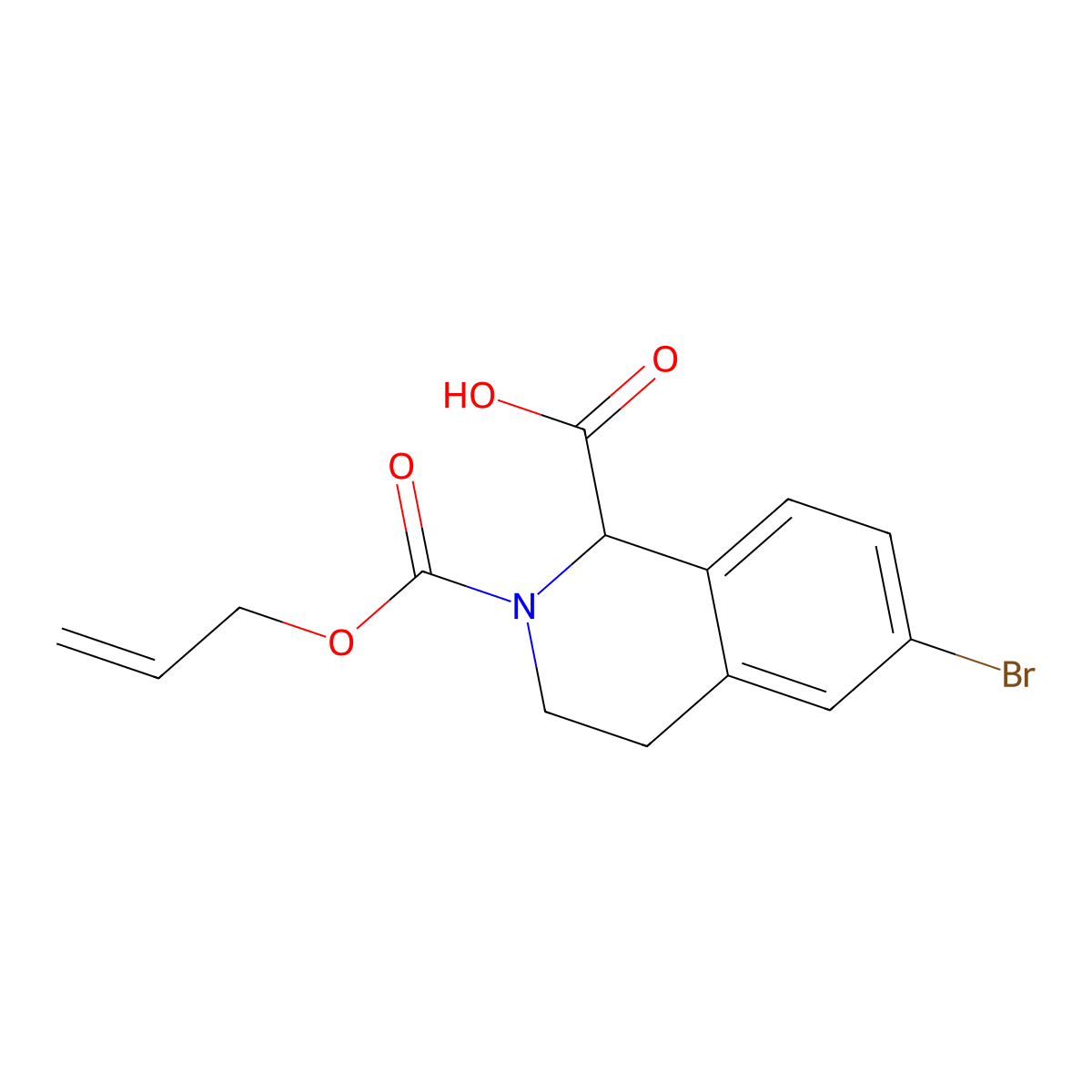 6-Bromo-2-[(prop-2-en-1-yloxy)carbonyl]-1,2,3,4-tetrahydroisoquinoline-1-carboxylic acid molecular structure, CAS 2680552-50-3
