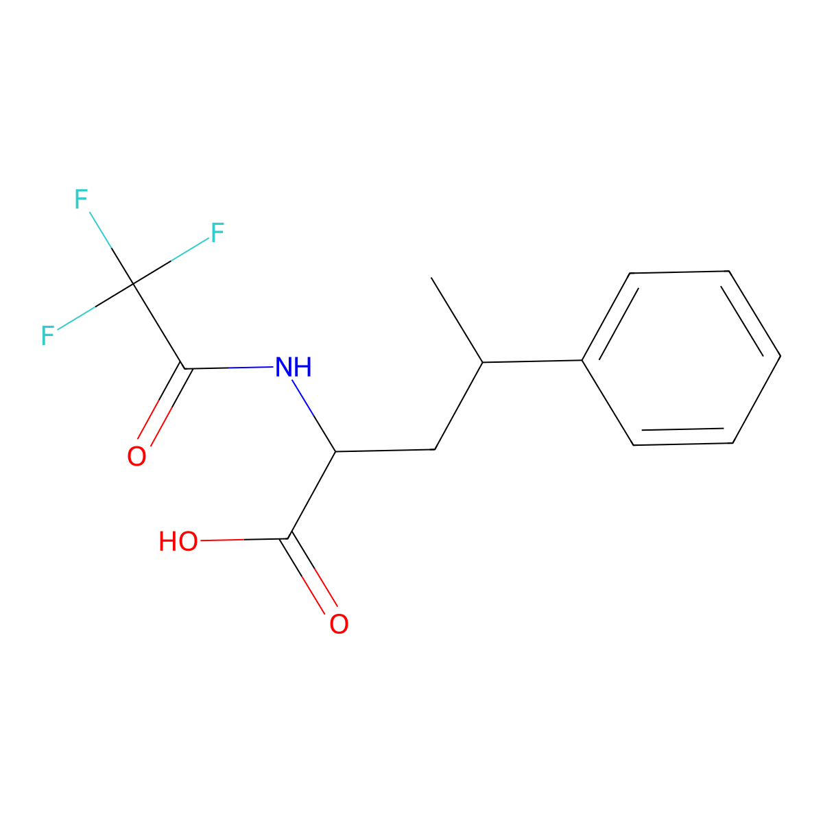 4-Phenyl-2-(2,2,2-trifluoroacetamido)pentanoic acid molecular structure, CAS 2680552-55-8