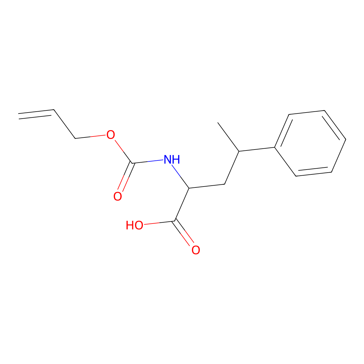 4-Phenyl-2-{[(prop-2-en-1-yloxy)carbonyl]amino}pentanoic acid molecular structure, CAS 2680552-64-9