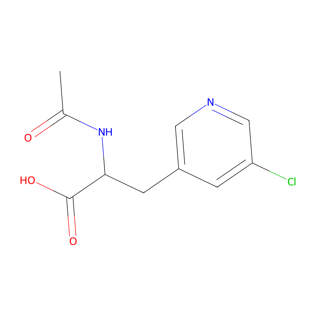 3-(5-Chloropyridin-3-yl)-2-acetamidopropanoic acid molecular structure, CAS 2680552-65-0