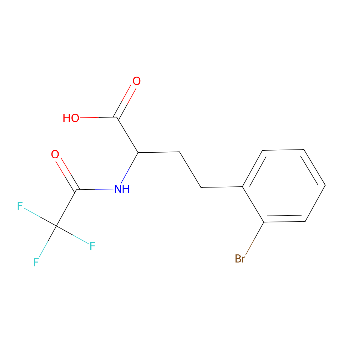 4-(2-Bromophenyl)-2-(2,2,2-trifluoroacetamido)butanoic acid molecular structure, CAS 2680552-66-1