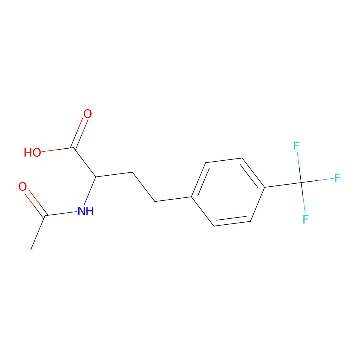 2-Acetamido-4-[4-(trifluoromethyl)phenyl]butanoic acid molecular structure, CAS 2680552-82-1