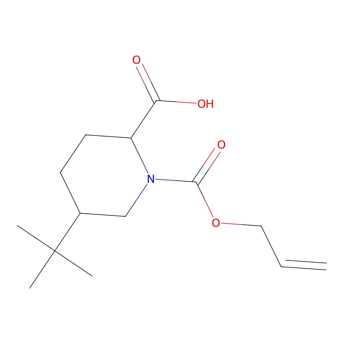 5-Tert-butyl-1-[(prop-2-en-1-yloxy)carbonyl]piperidine-2-carboxylic acid molecular structure, CAS 2680552-85-4