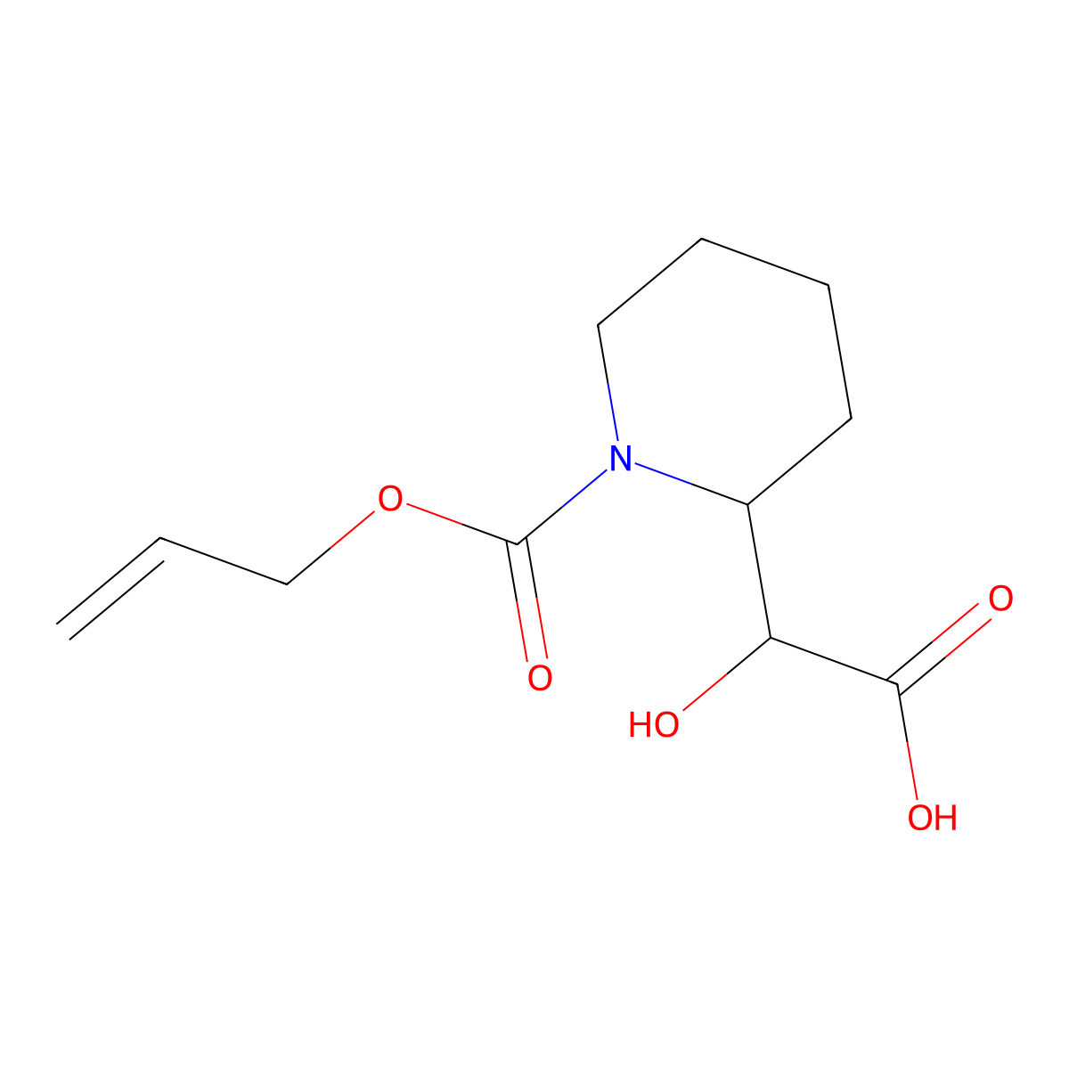 2-Hydroxy-2-{1-[(prop-2-en-1-yloxy)carbonyl]piperidin-2-yl}acetic acid molecular structure, CAS 2680552-86-5