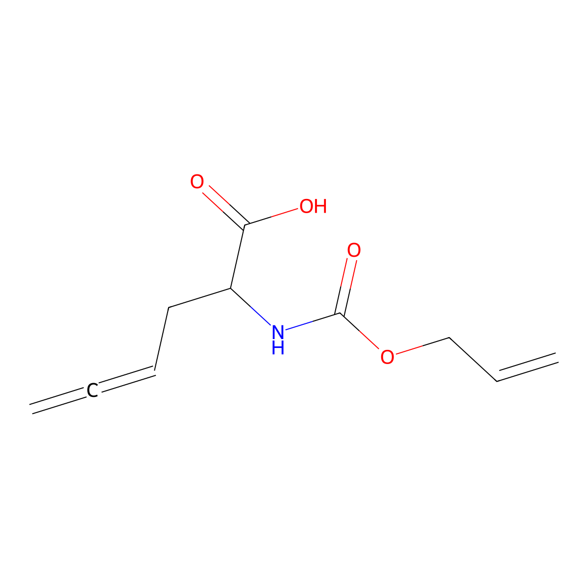2-{[(Prop-2-en-1-yloxy)carbonyl]amino}hexa-4,5-dienoic acid molecular structure, CAS 2680553-03-9