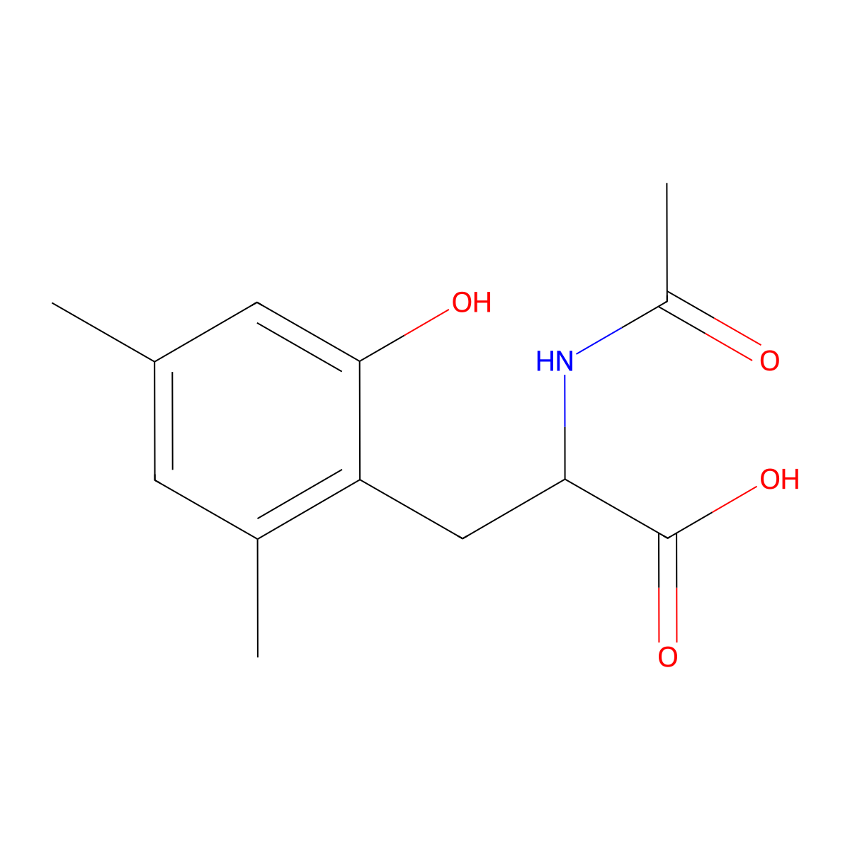2-Acetamido-3-(2-hydroxy-4,6-dimethylphenyl)propanoic acid molecular structure, CAS 2680553-11-9