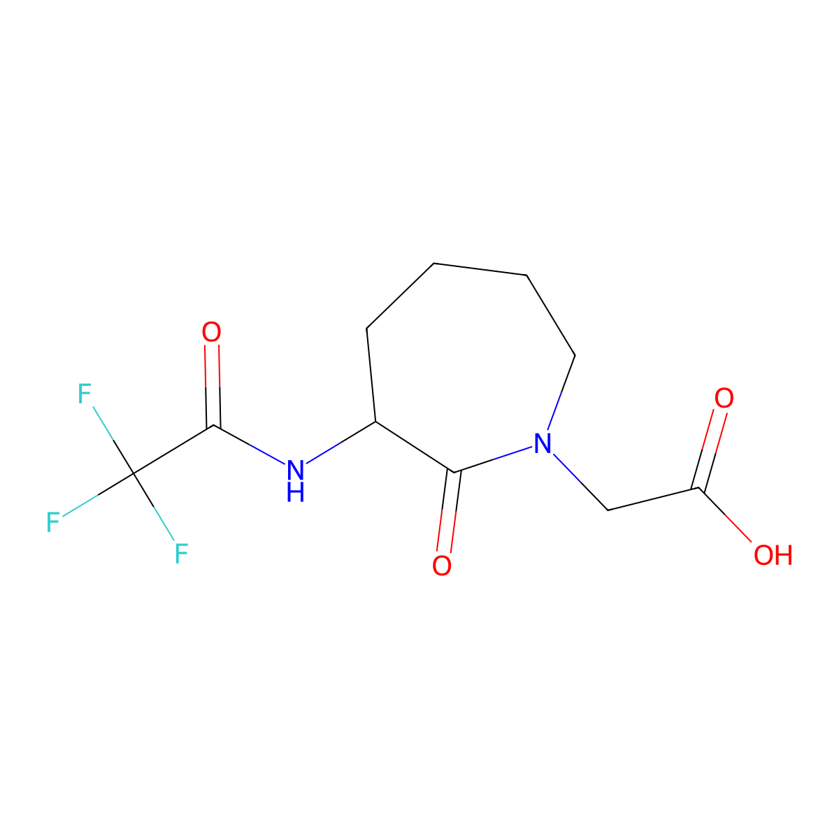 2-[2-Oxo-3-(2,2,2-trifluoroacetamido)azepan-1-yl]acetic acid molecular structure, CAS 2680553-12-0