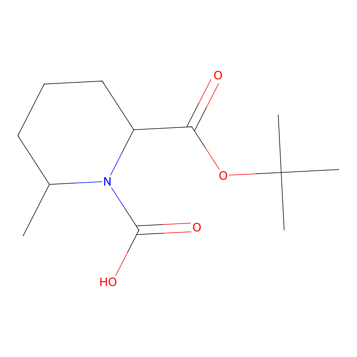 2-[(Tert-butoxy)carbonyl]-6-methylpiperidine-1-carboxylic acid molecular structure, CAS 2680553-21-1