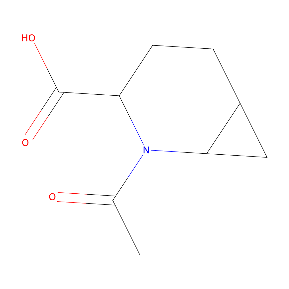 2-Acetyl-2-azabicyclo[4.1.0]heptane-3-carboxylic acid molecular structure, CAS 2680553-28-8