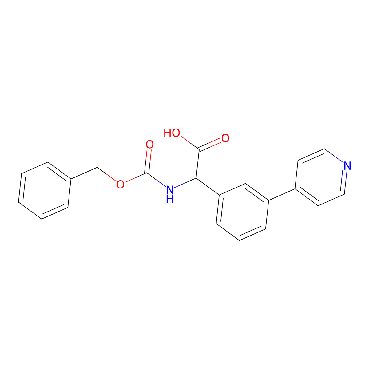2-{[(Benzyloxy)carbonyl]amino}-2-[3-(pyridin-4-yl)phenyl]acetic acid molecular structure, CAS 2680553-29-9