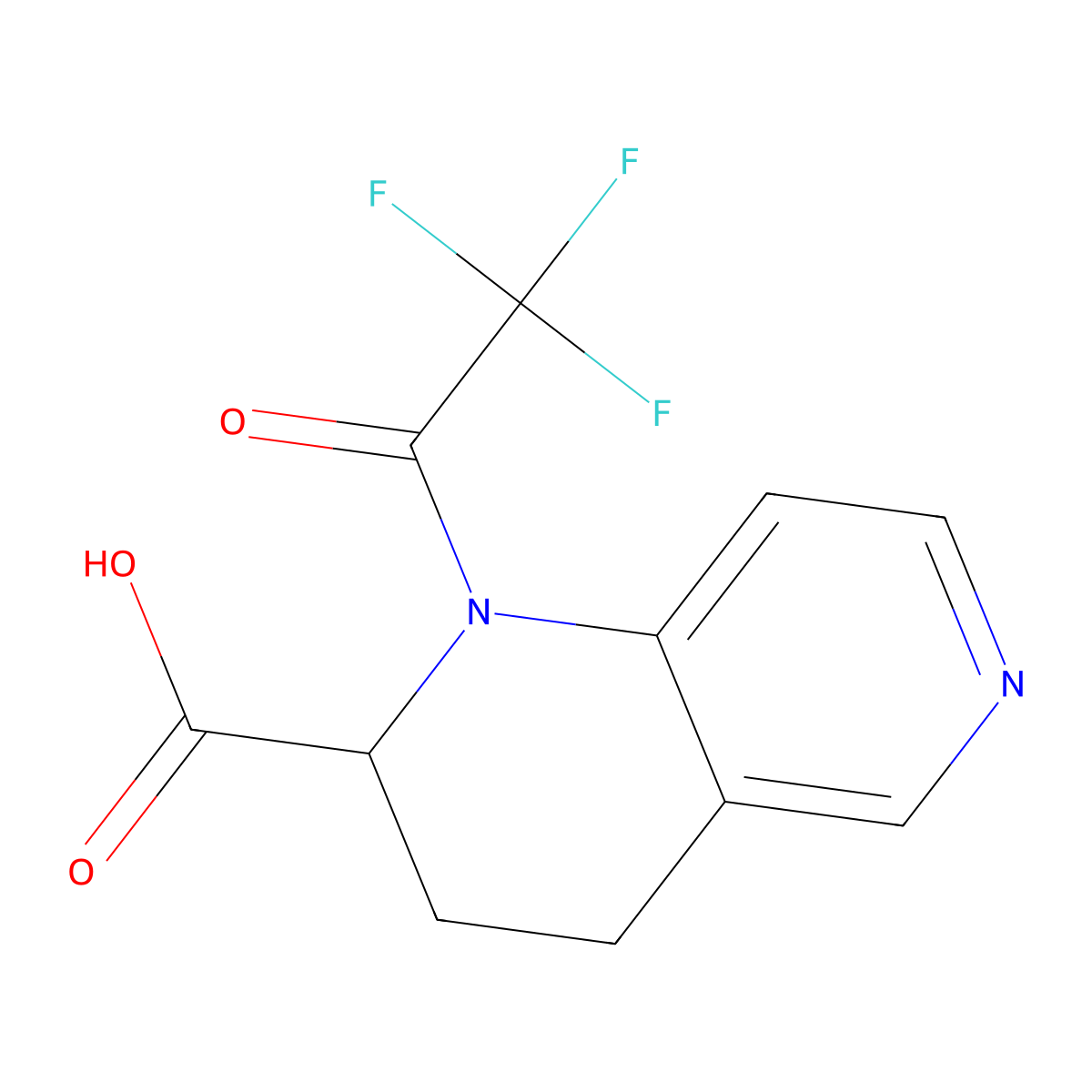 1-(2,2,2-Trifluoroacetyl)-1,2,3,4-tetrahydro-1,6-naphthyridine-2-carboxylic acid molecular structure, CAS 2680553-34-6