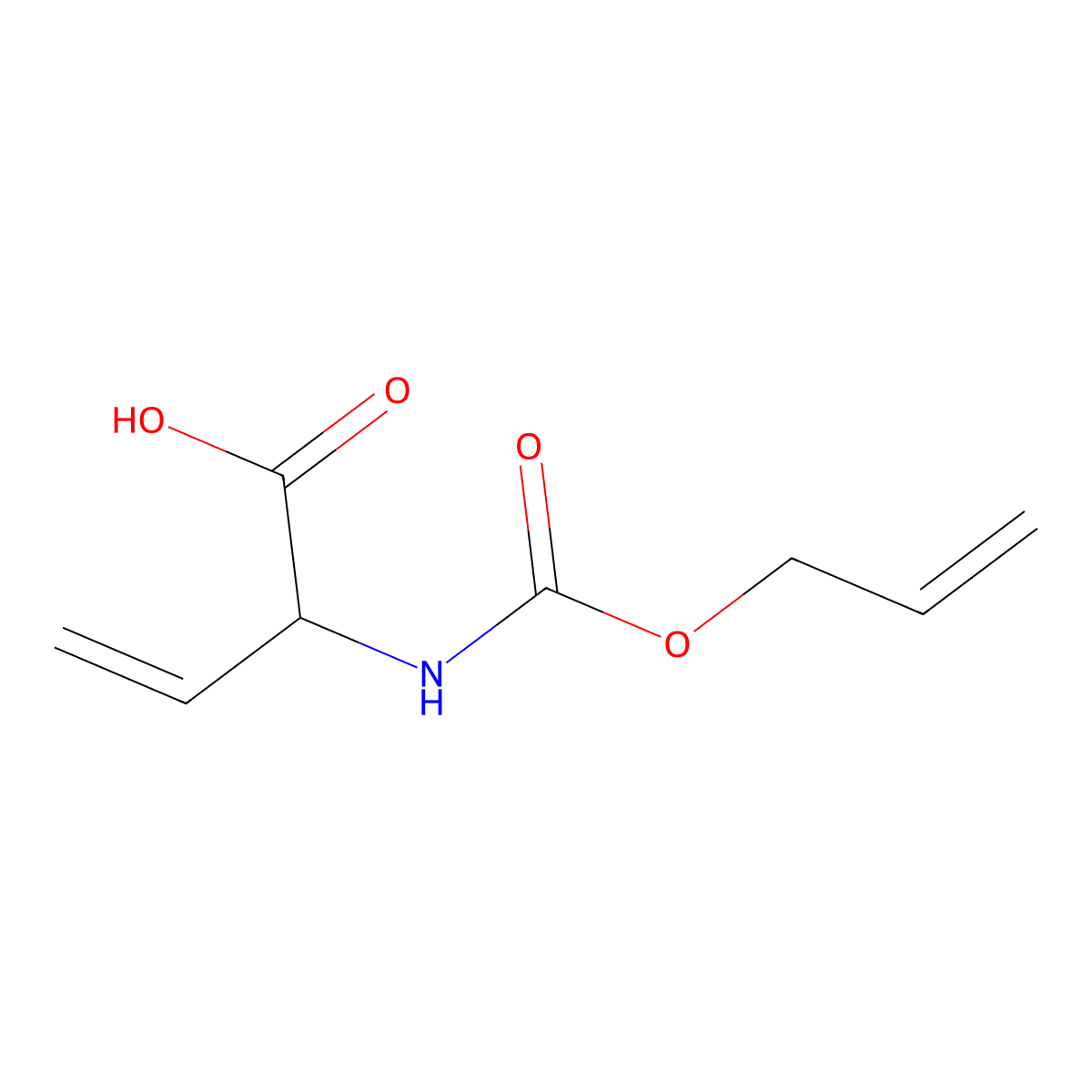 2-{[(Prop-2-en-1-yloxy)carbonyl]amino}but-3-enoic acid molecular structure, CAS 2680553-42-6