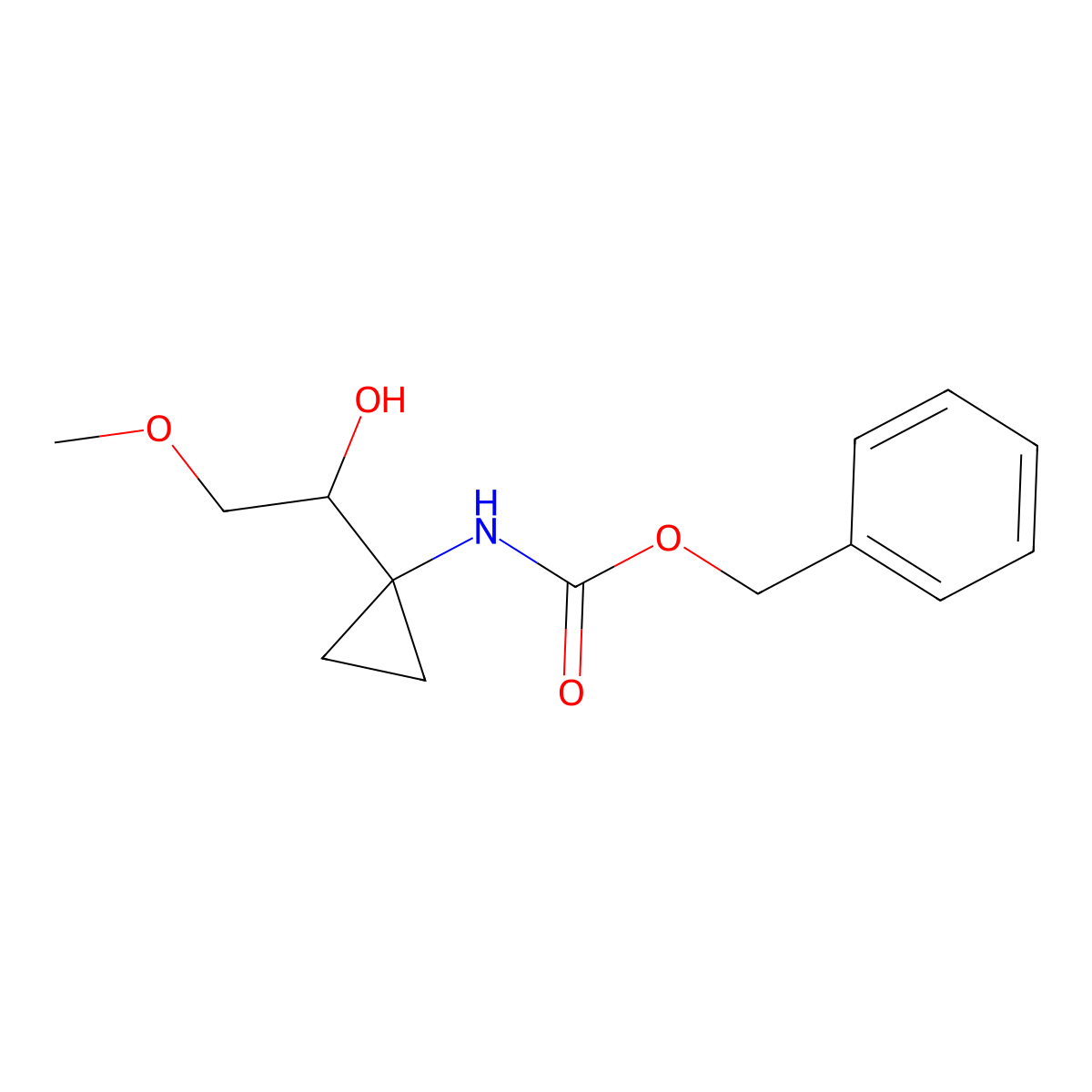 benzyl N-[1-(1-hydroxy-2-methoxyethyl)cyclopropyl]carbamate molecular structure, CAS 2680553-47-1