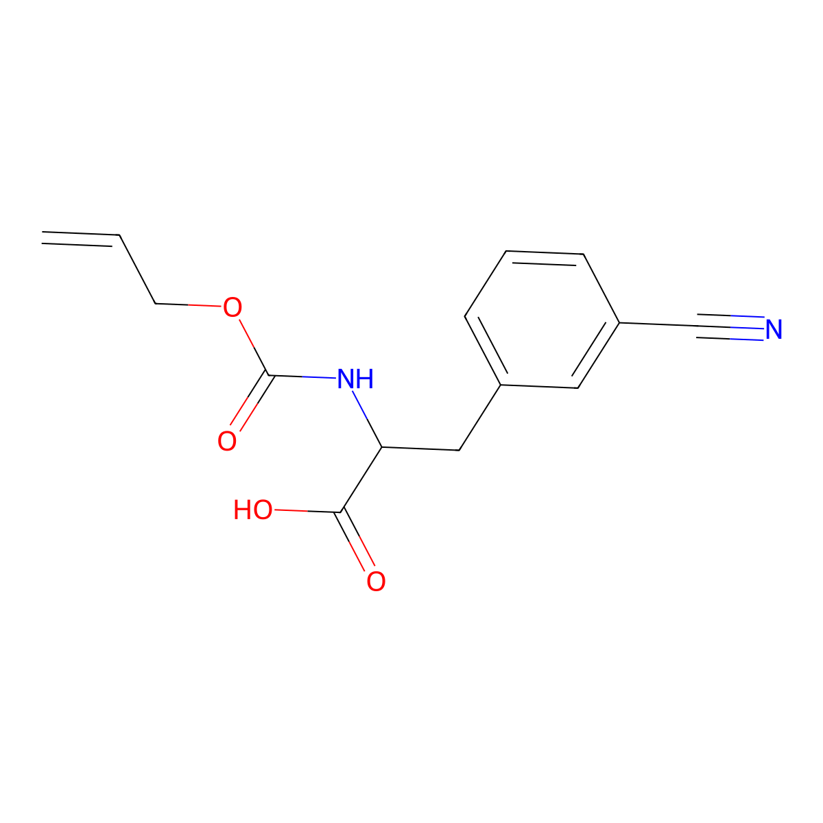 3-(3-Cyanophenyl)-2-{[(prop-2-en-1-yloxy)carbonyl]amino}propanoic acid molecular structure, CAS 2680553-50-6