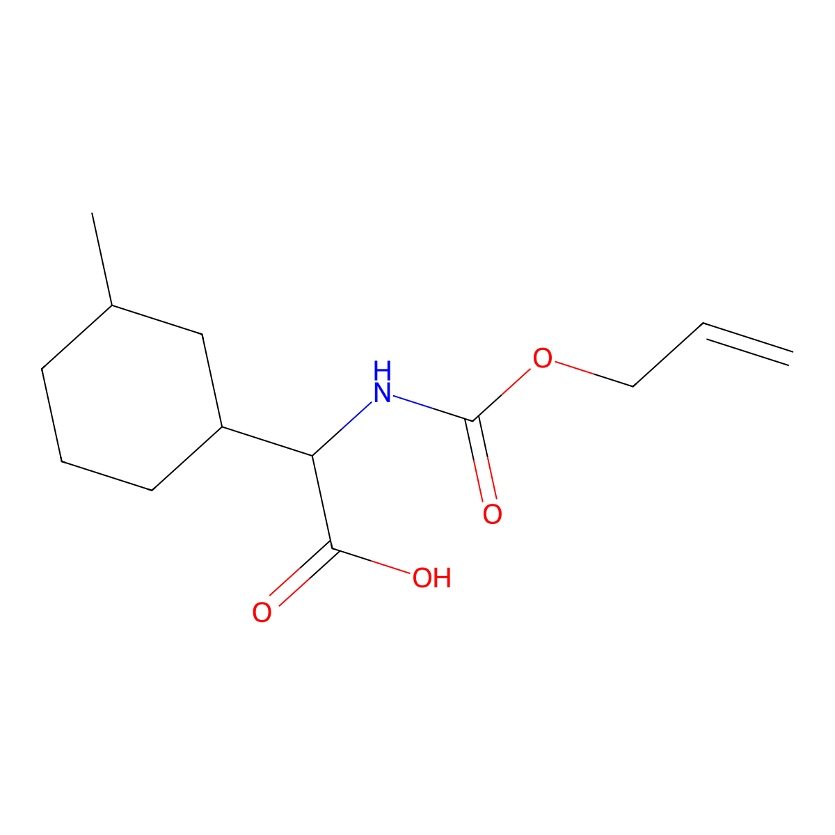 2-(3-Methylcyclohexyl)-2-{[(prop-2-en-1-yloxy)carbonyl]amino}acetic acid molecular structure, CAS 2680553-54-0