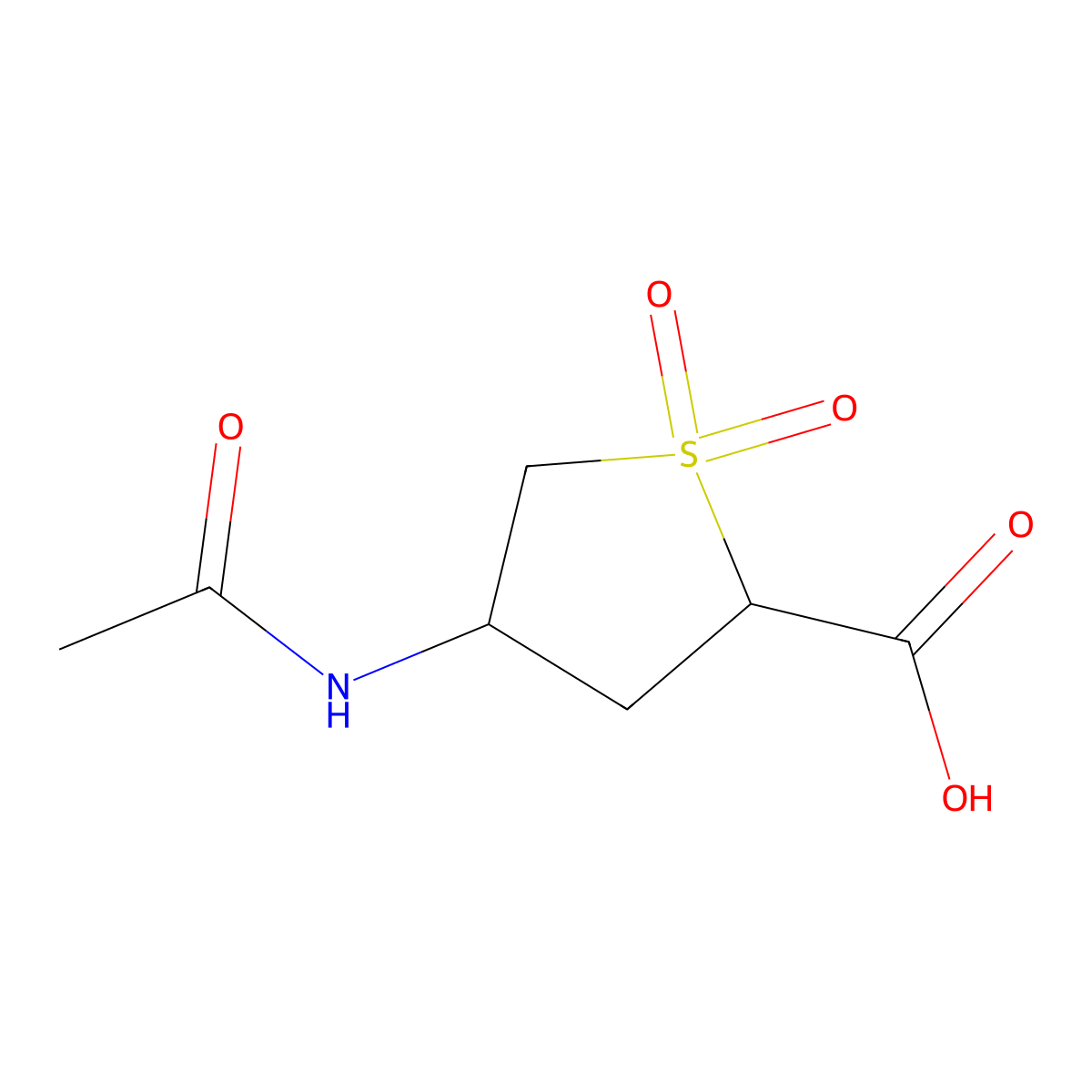 4-Acetamido-1,1-dioxo-1lambda6-thiolane-2-carboxylic acid molecular structure, CAS 2680553-55-1