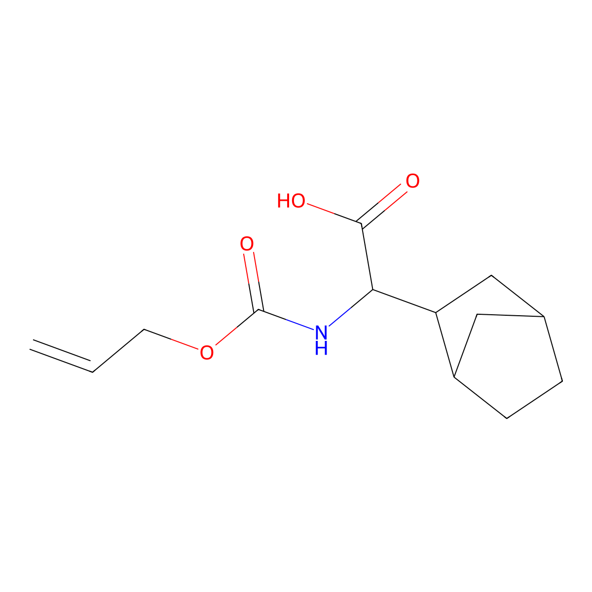 2-{Bicyclo[2.2.1]heptan-2-yl}-2-{[(prop-2-en-1-yloxy)carbonyl]amino}acetic acid molecular structure, CAS 2680553-58-4
