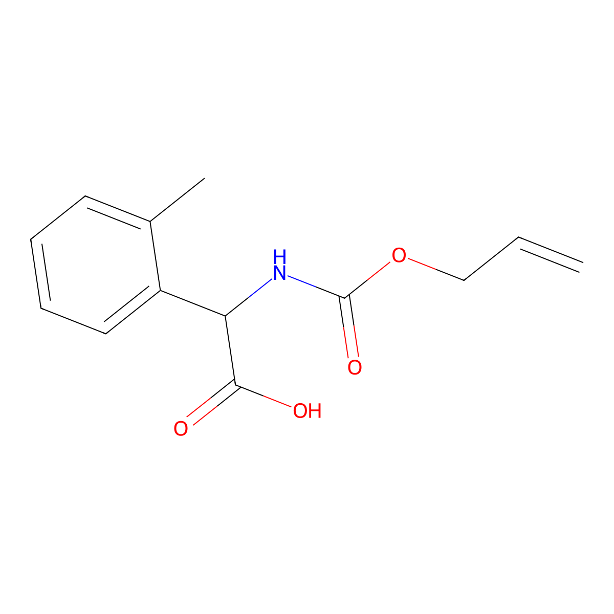 2-(2-Methylphenyl)-2-{[(prop-2-en-1-yloxy)carbonyl]amino}acetic acid molecular structure, CAS 2680553-59-5
