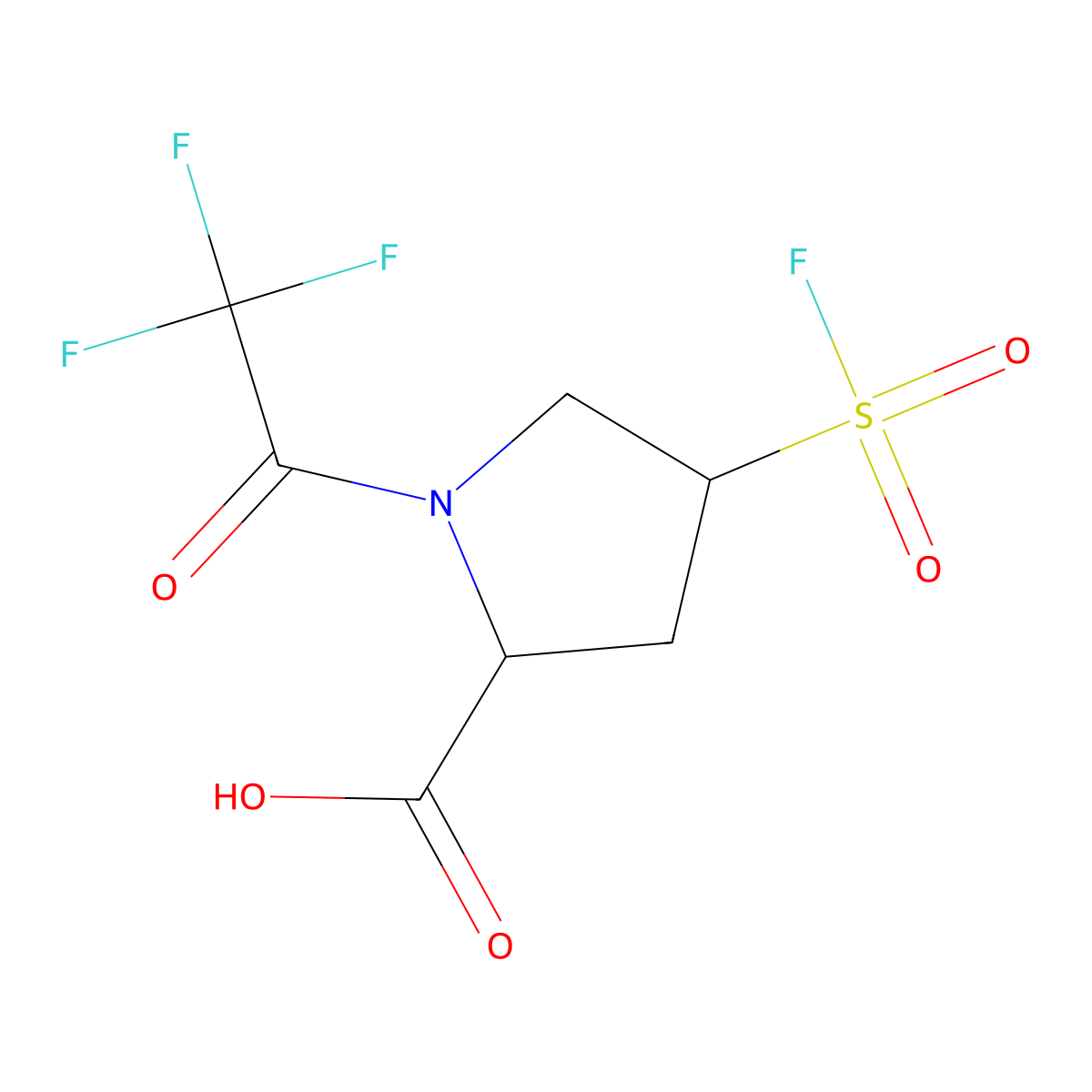 4-(Fluorosulfonyl)-1-(2,2,2-trifluoroacetyl)pyrrolidine-2-carboxylic acid molecular structure, CAS 2680553-63-1