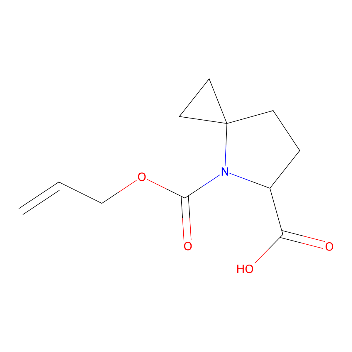 4-[(Prop-2-en-1-yloxy)carbonyl]-4-azaspiro[2.4]heptane-5-carboxylic acid molecular structure, CAS 2680553-66-4