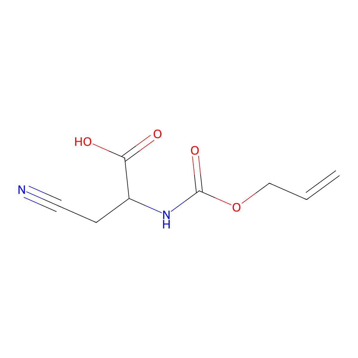 3-Cyano-2-{[(prop-2-en-1-yloxy)carbonyl]amino}propanoic acid molecular structure, CAS 2680553-71-1