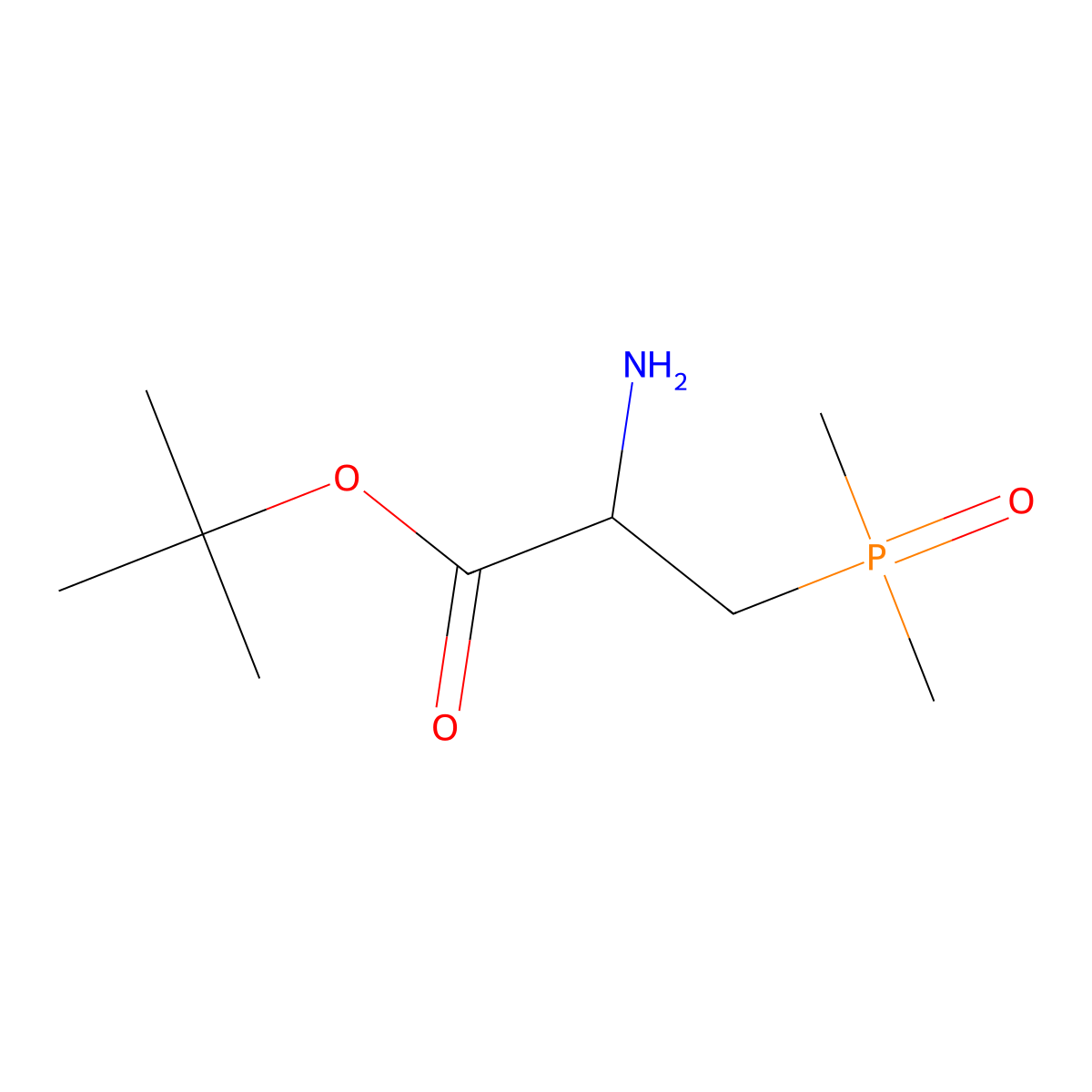 Tert-butyl 2-amino-3-(dimethylphosphoryl)propanoate molecular structure, CAS 2680553-77-7