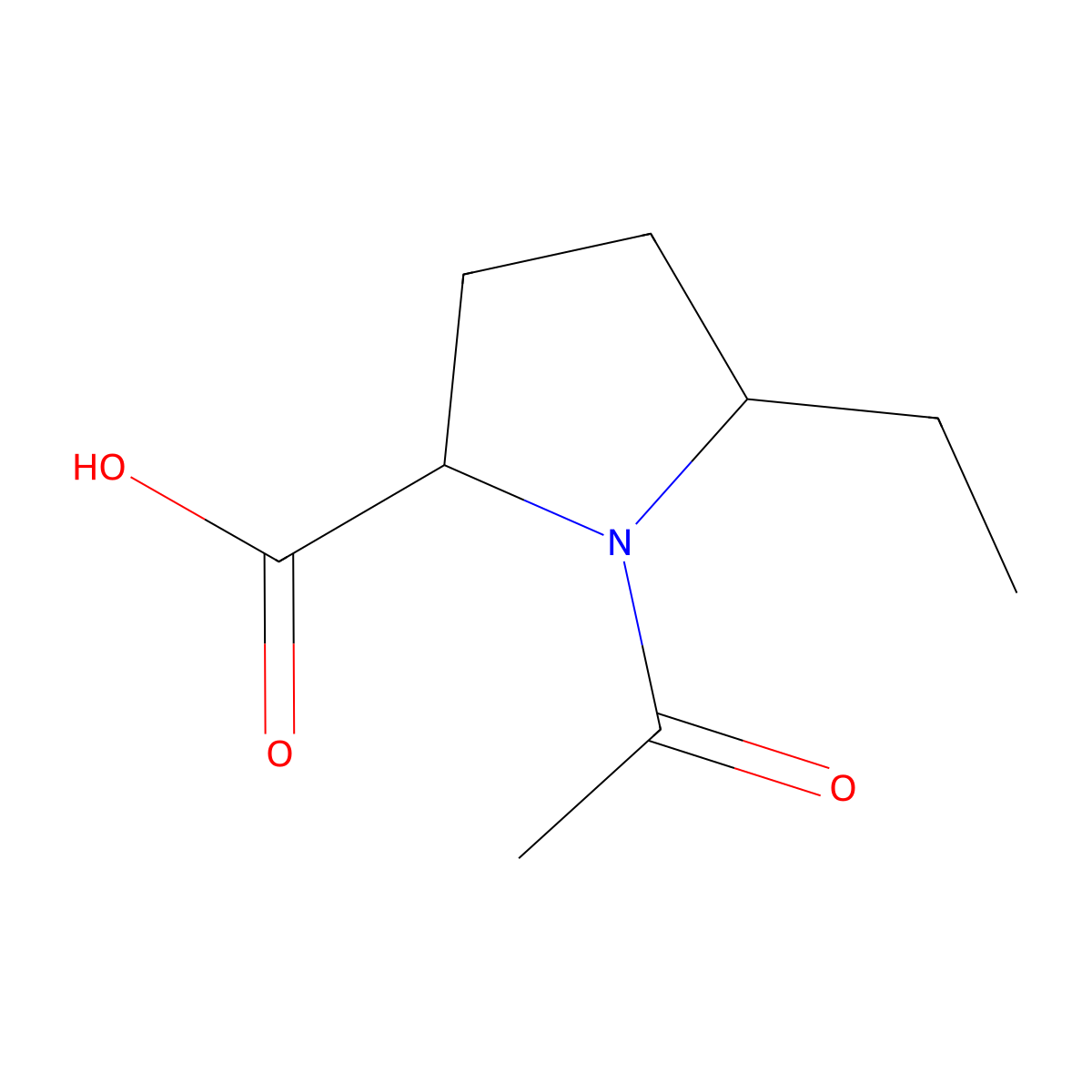1-Acetyl-5-ethylpyrrolidine-2-carboxylic acid molecular structure, CAS 2680553-80-2