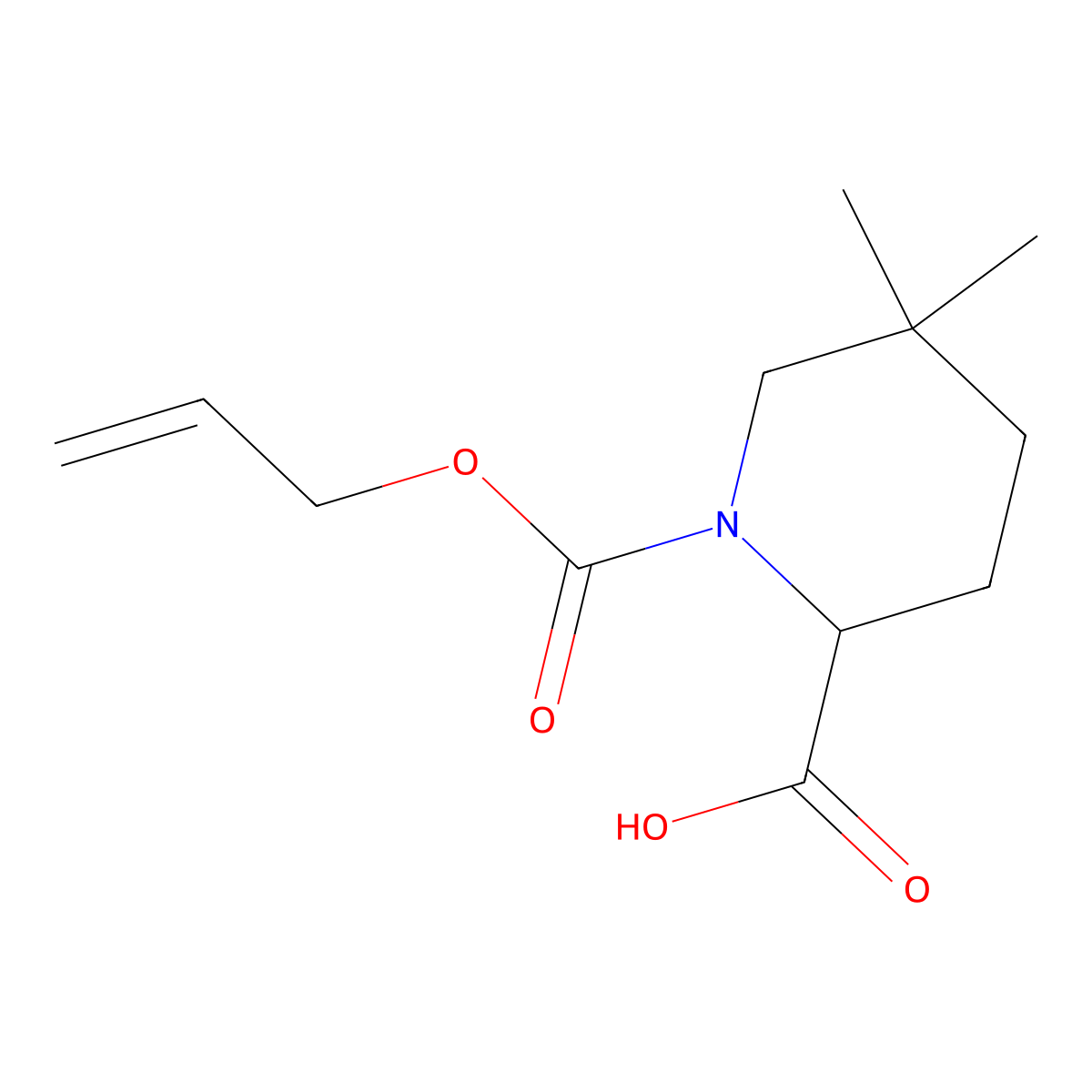 5,5-Dimethyl-1-[(prop-2-en-1-yloxy)carbonyl]piperidine-2-carboxylic acid molecular structure, CAS 2680553-82-4
