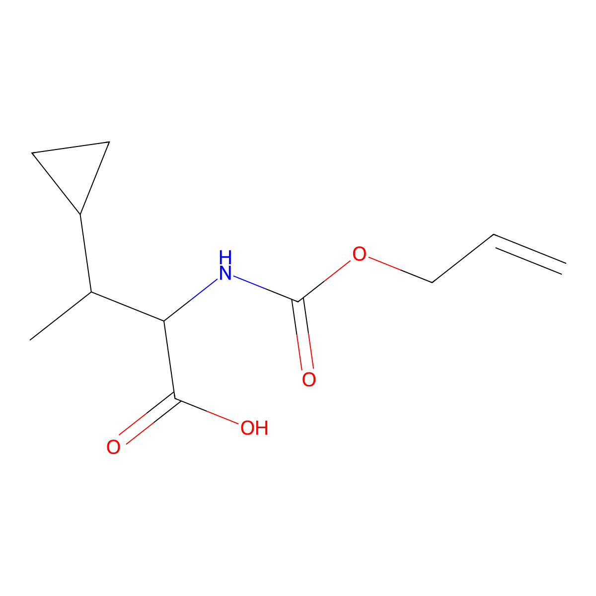 3-Cyclopropyl-2-{[(prop-2-en-1-yloxy)carbonyl]amino}butanoic acid molecular structure, CAS 2680553-92-6