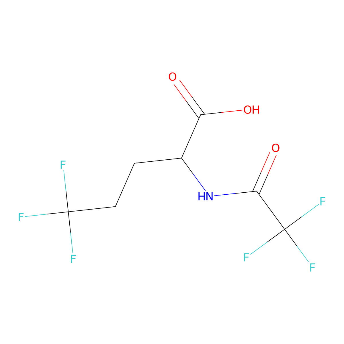 5,5,5-Trifluoro-2-(trifluoroacetamido)pentanoic acid molecular structure, CAS 2680554-05-4