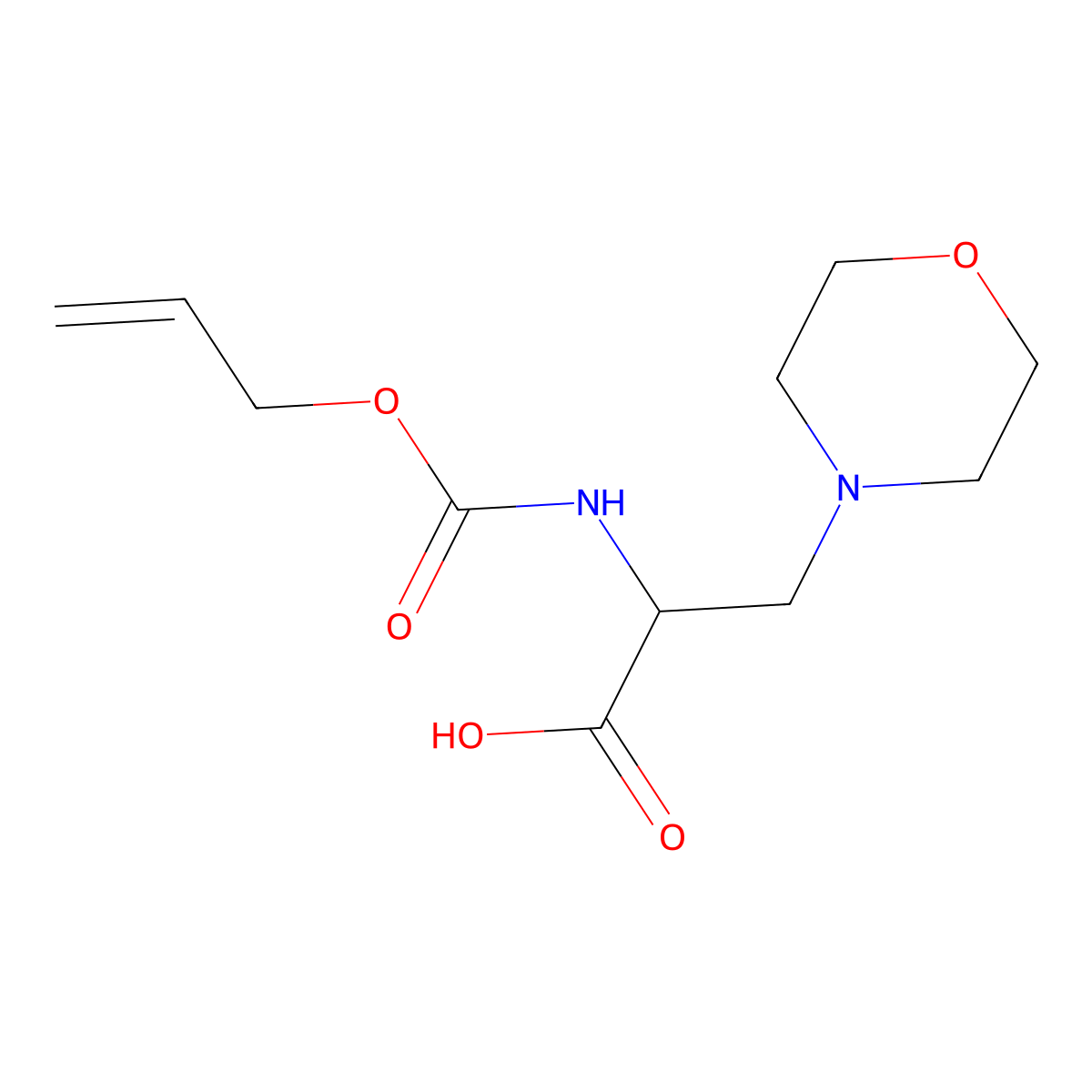 3-(Morpholin-4-yl)-2-{[(prop-2-en-1-yloxy)carbonyl]amino}propanoic acid molecular structure, CAS 2680554-19-0