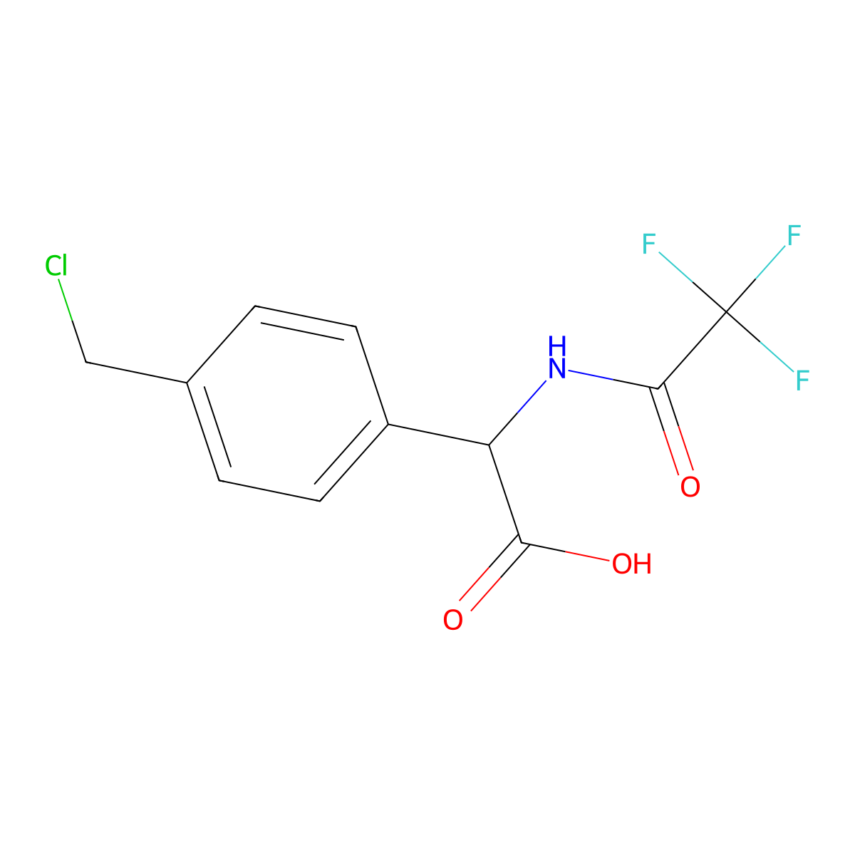 2-[4-(Chloromethyl)phenyl]-2-(2,2,2-trifluoroacetamido)acetic acid molecular structure, CAS 2680554-28-1