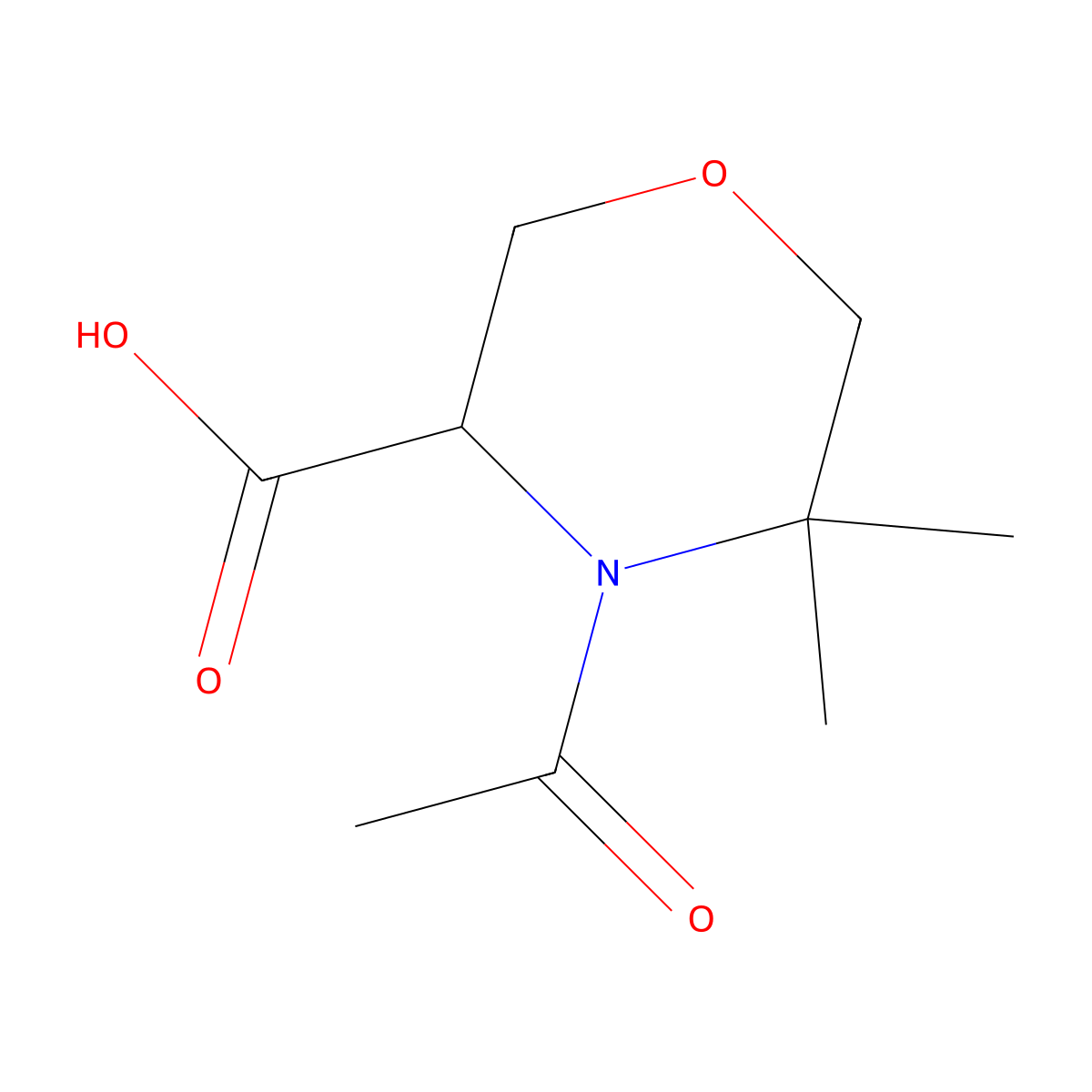 4-Acetyl-5,5-dimethylmorpholine-3-carboxylic acid molecular structure, CAS 2680554-29-2