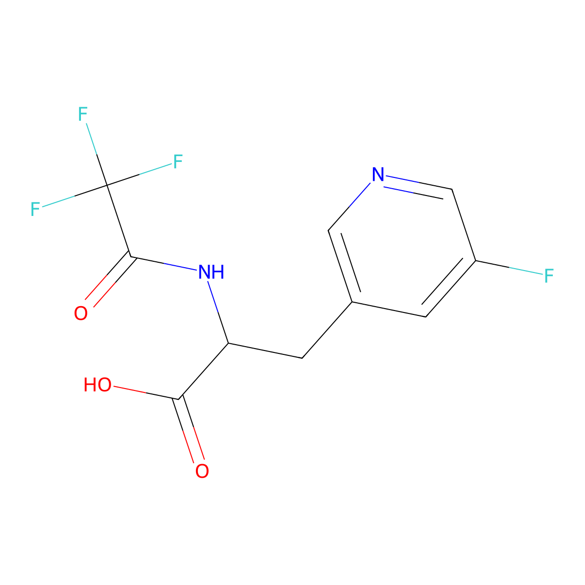 3-(5-Fluoropyridin-3-yl)-2-(2,2,2-trifluoroacetamido)propanoic acid molecular structure, CAS 2680554-41-8