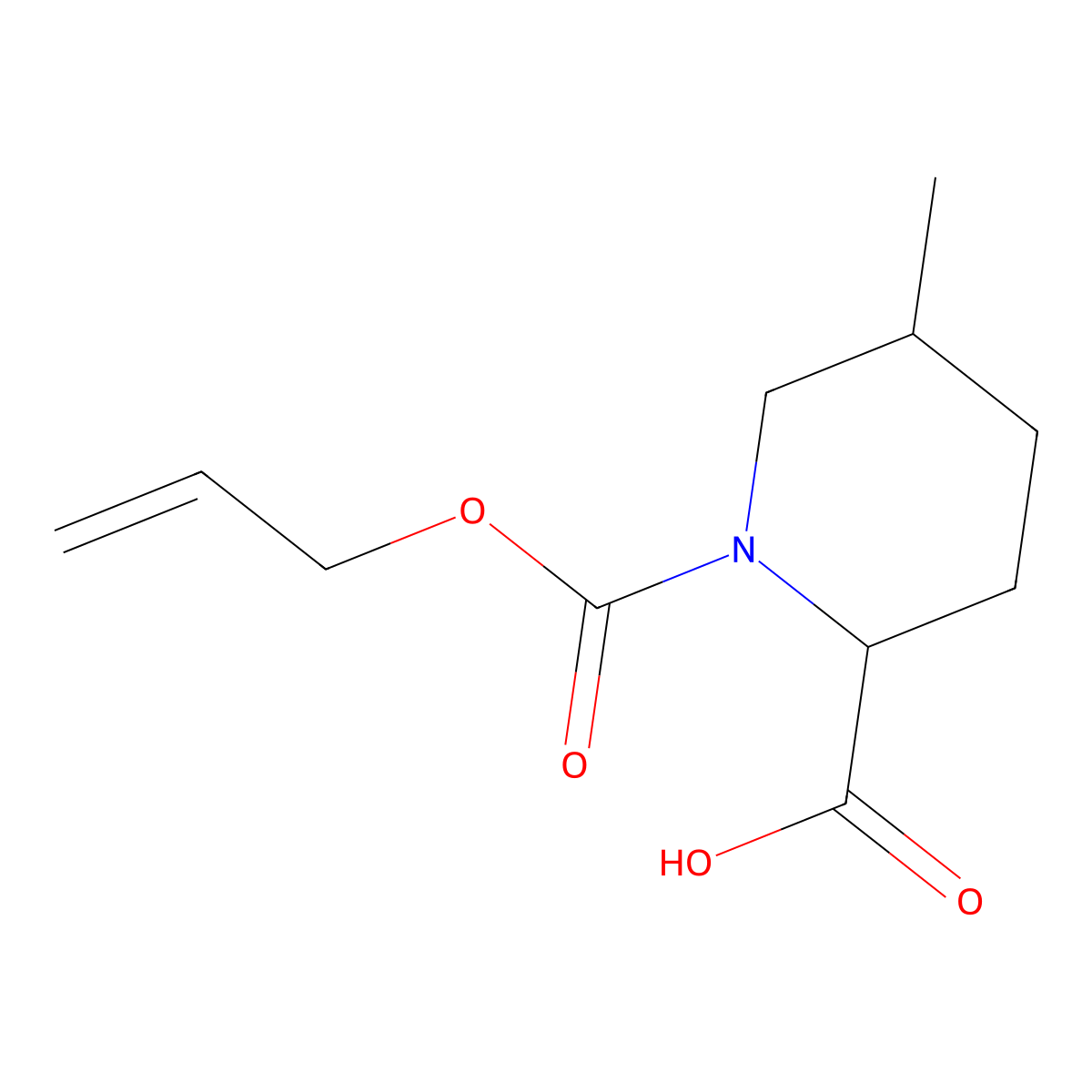 5-Methyl-1-[(prop-2-en-1-yloxy)carbonyl]piperidine-2-carboxylic acid molecular structure, CAS 2680554-42-9