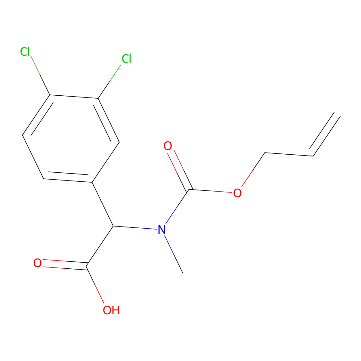2-(3,4-Dichlorophenyl)-2-{methyl[(prop-2-en-1-yloxy)carbonyl]amino}acetic acid molecular structure, CAS 2680554-44-1