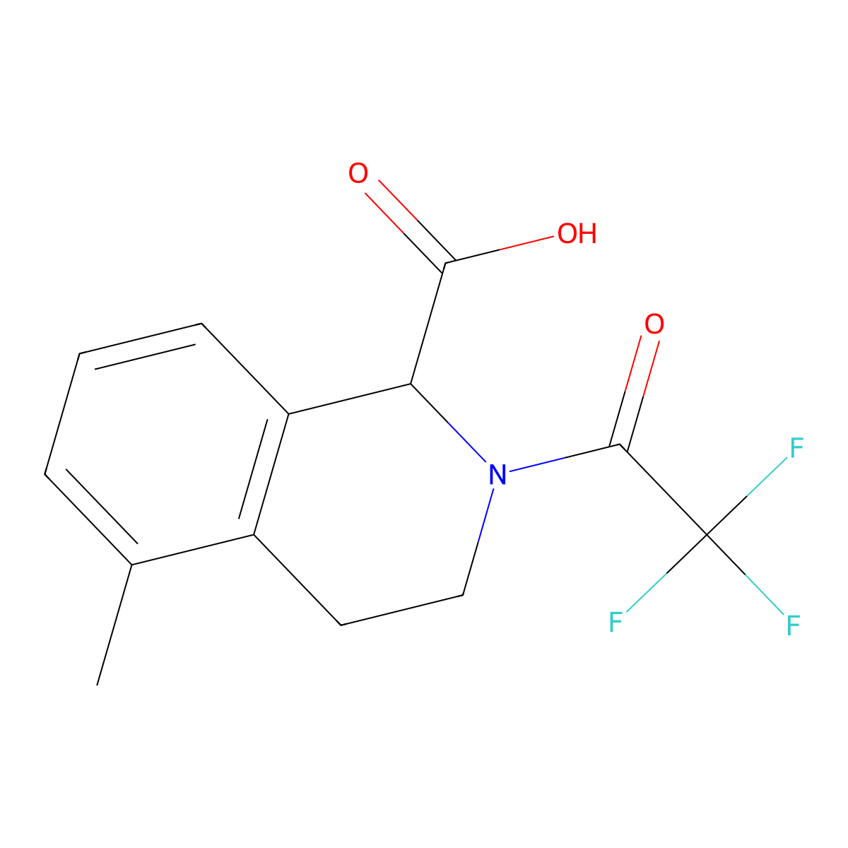 5-Methyl-2-(2,2,2-trifluoroacetyl)-1,2,3,4-tetrahydroisoquinoline-1-carboxylic acid molecular structure, CAS 2680554-45-2