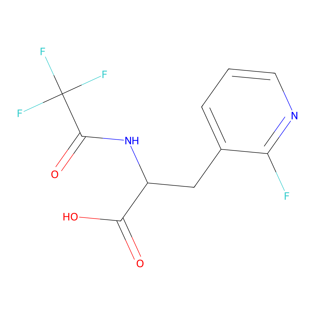 3-(2-Fluoropyridin-3-yl)-2-(2,2,2-trifluoroacetamido)propanoic acid molecular structure, CAS 2680560-26-1