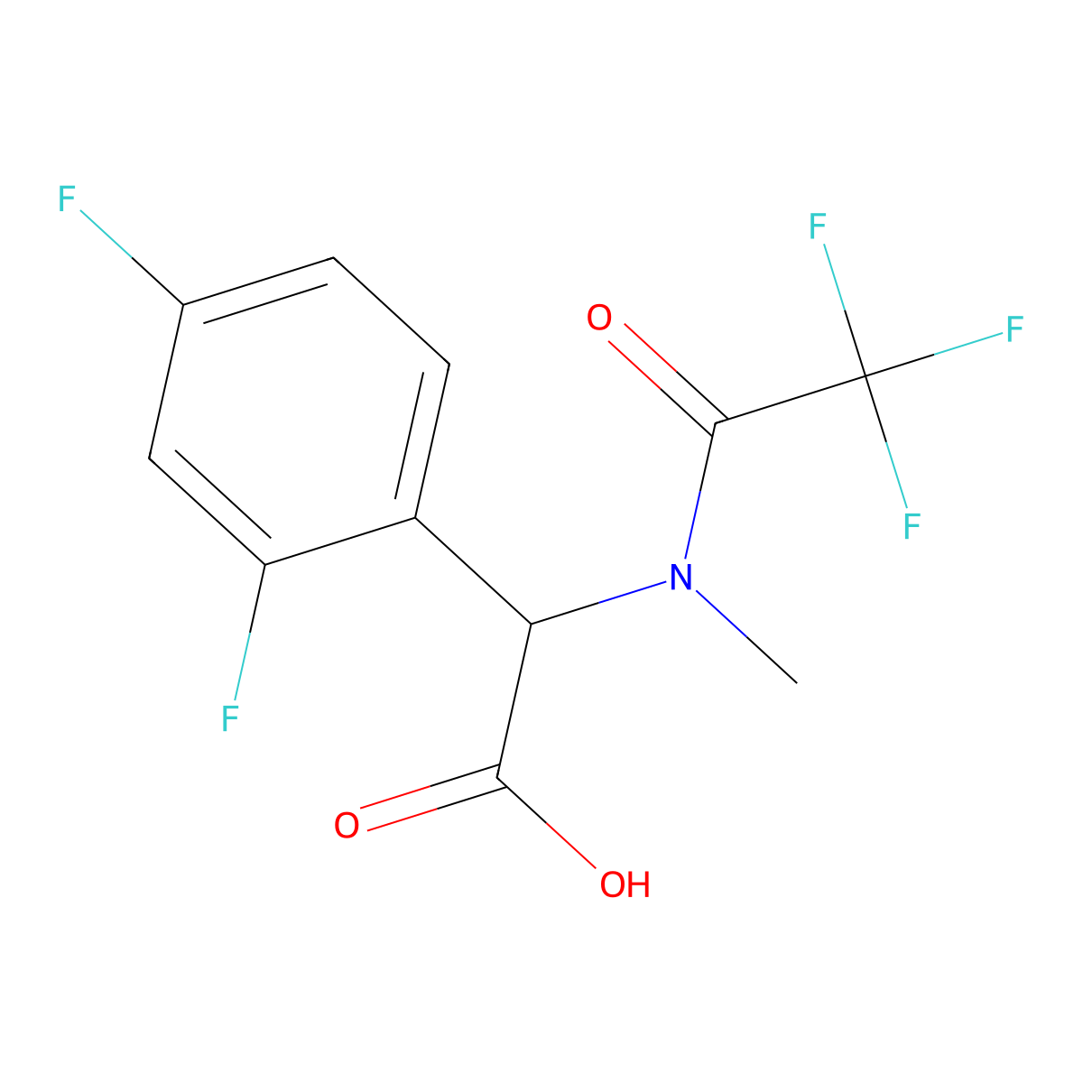 2-(2,4-difluorophenyl)-2-(2,2,2-trifluoro-N-methylacetamido)acetic acid molecular structure, CAS 2680560-27-2