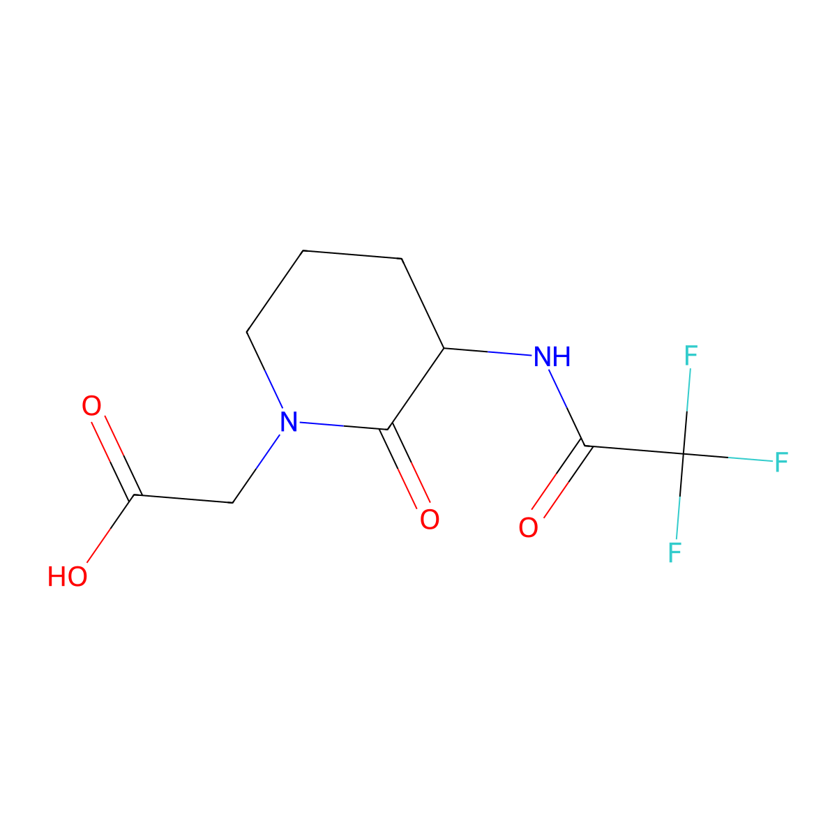 2-[2-Oxo-3-(2,2,2-trifluoroacetamido)piperidin-1-yl]acetic acid molecular structure, CAS 2680560-42-1