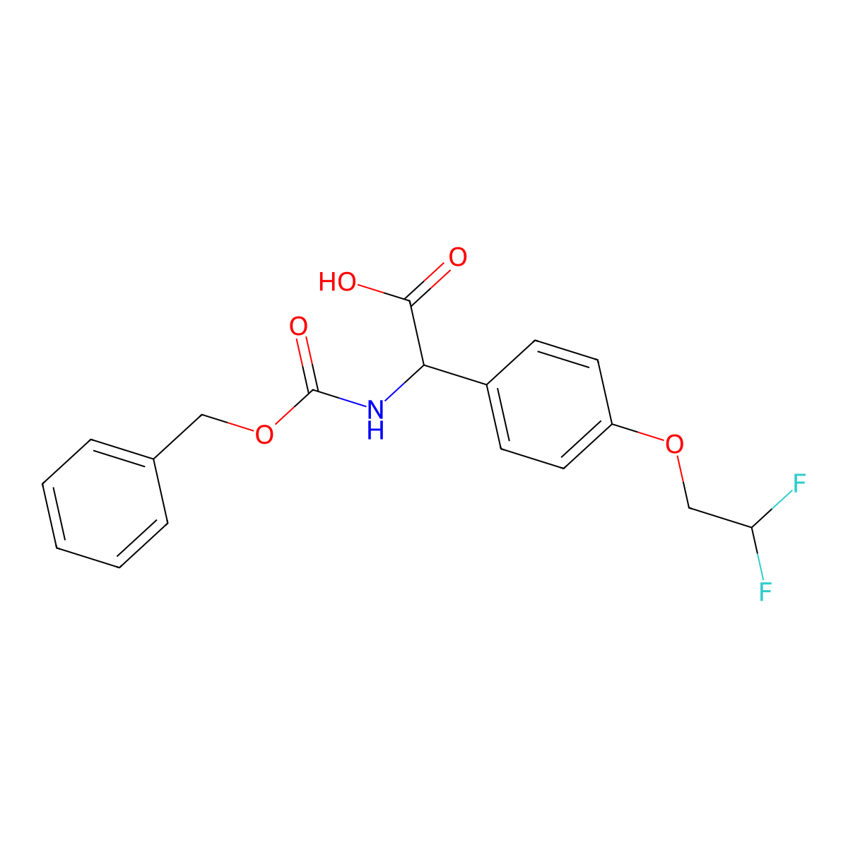 2-{[(Benzyloxy)carbonyl]amino}-2-[4-(2,2-difluoroethoxy)phenyl]acetic acid molecular structure, CAS 2680560-43-2