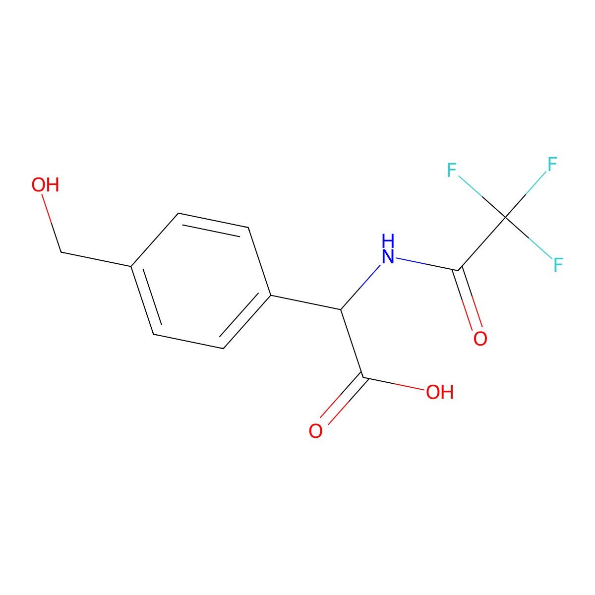 2-[4-(Hydroxymethyl)phenyl]-2-(2,2,2-trifluoroacetamido)acetic acid molecular structure, CAS 2680560-44-3