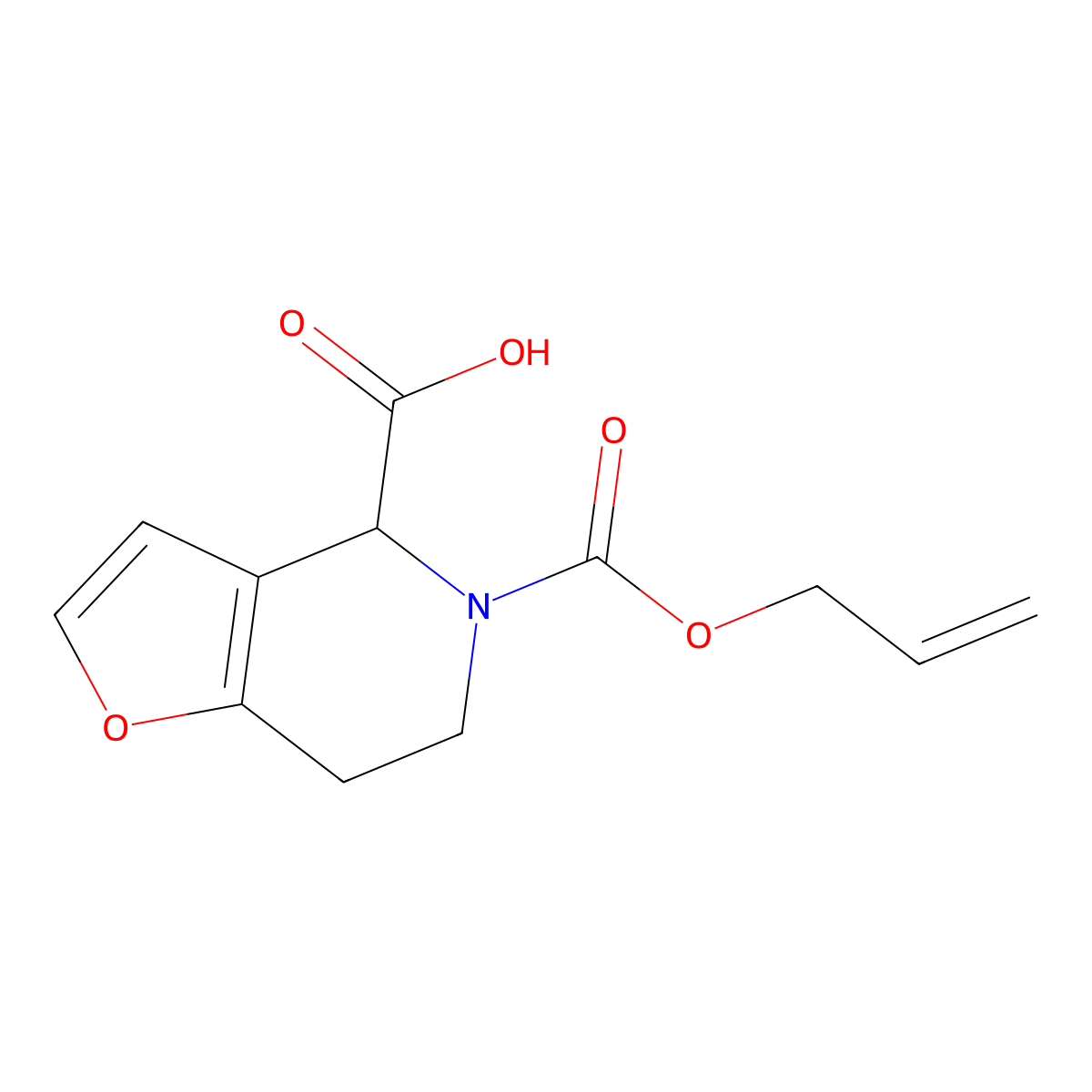 5-[(prop-2-en-1-yloxy)carbonyl]-4H,5H,6H,7H-furo[3,2-c]pyridine-4-carboxylic acid molecular structure, CAS 2680560-45-4