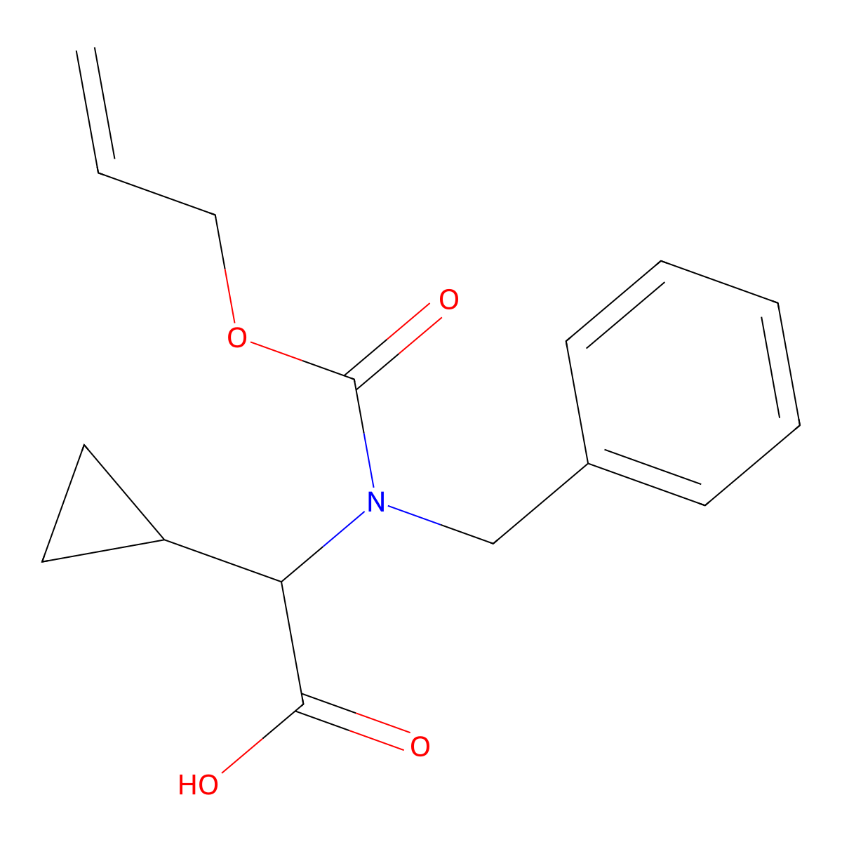 2-{Benzyl[(prop-2-en-1-yloxy)carbonyl]amino}-2-cyclopropylacetic acid molecular structure, CAS 2680560-50-1